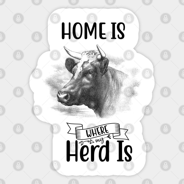 Bull Illustration with quote Sticker by Biophilia